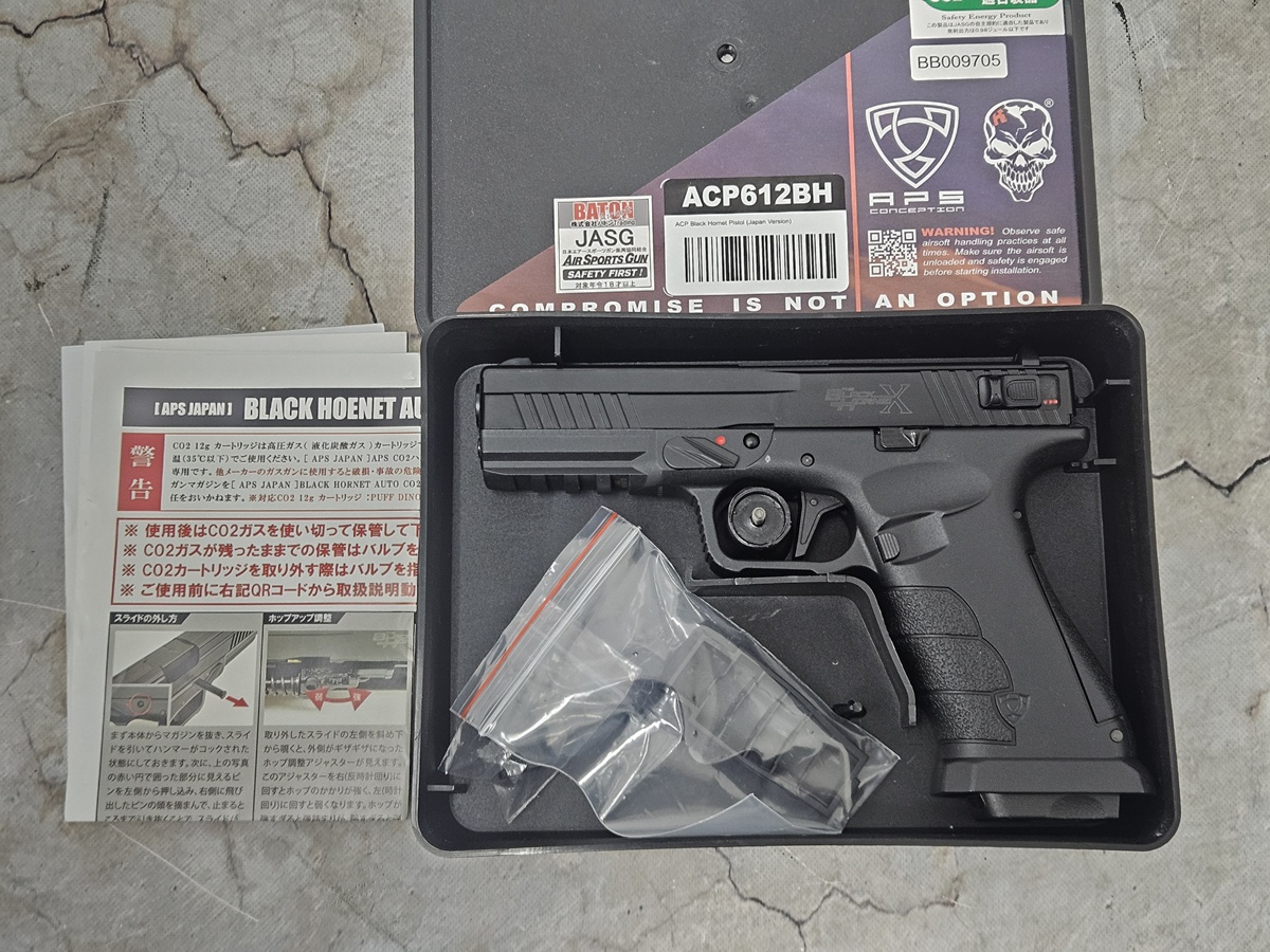 （中古商品）（動画撮影使用）APS JAPAN BLACK HORNET AUTO CO2ガスブローバック