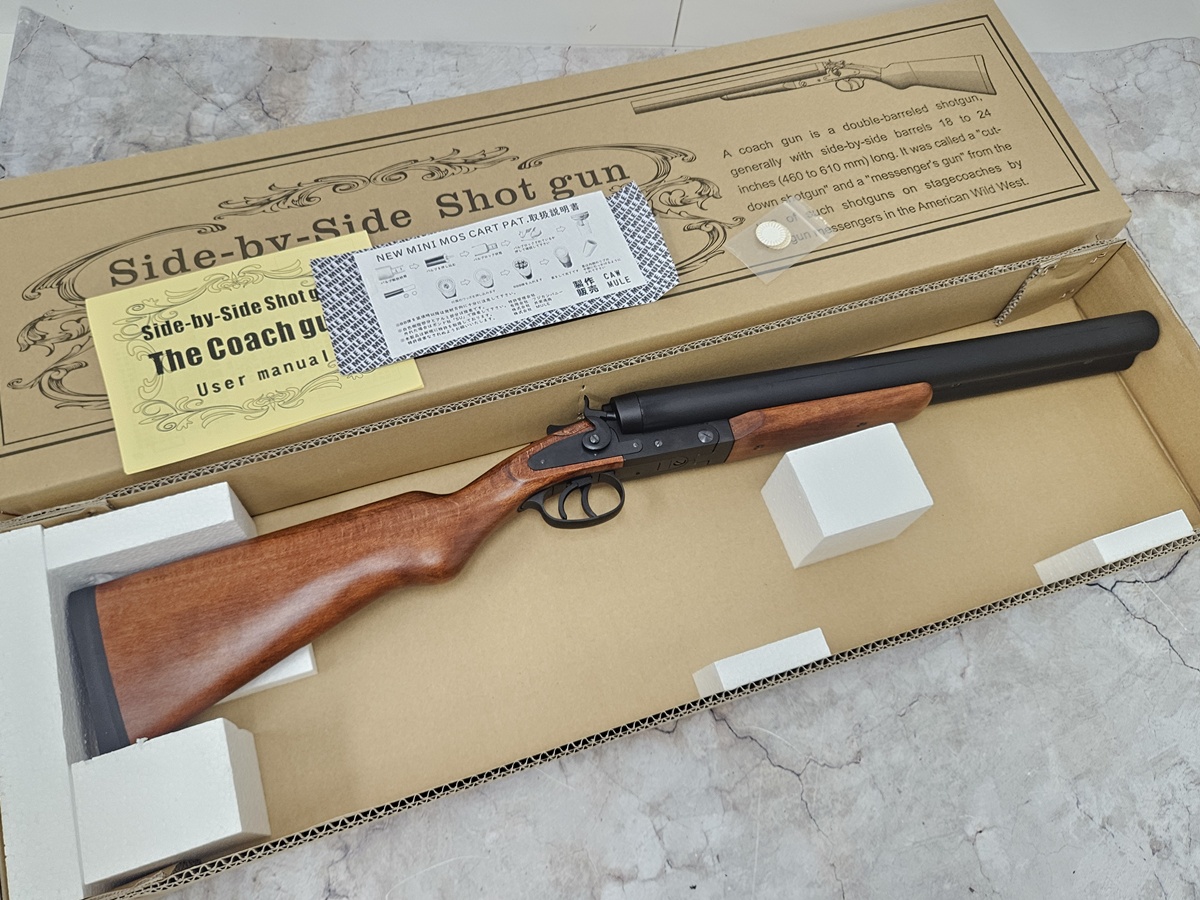 （中古商品）（動画撮影使用）CAW ガスショットガン 水平二連有鶏頭ショットガン THE Coach Gun
