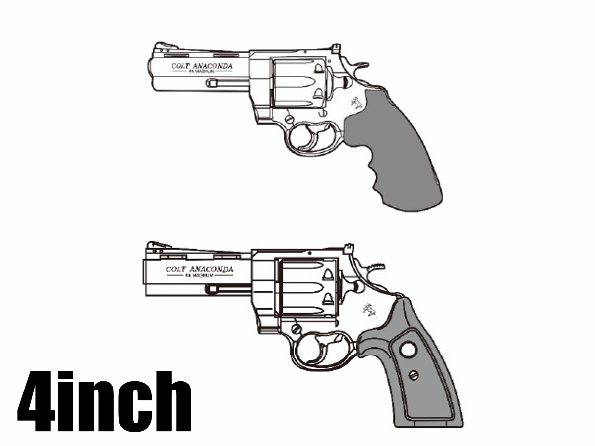 （新製品予約 2月頃 10/26締切）マルシン:6mmBBガスリボルバー COLT ANACONDA 4インチ 新型パッキンXカート式