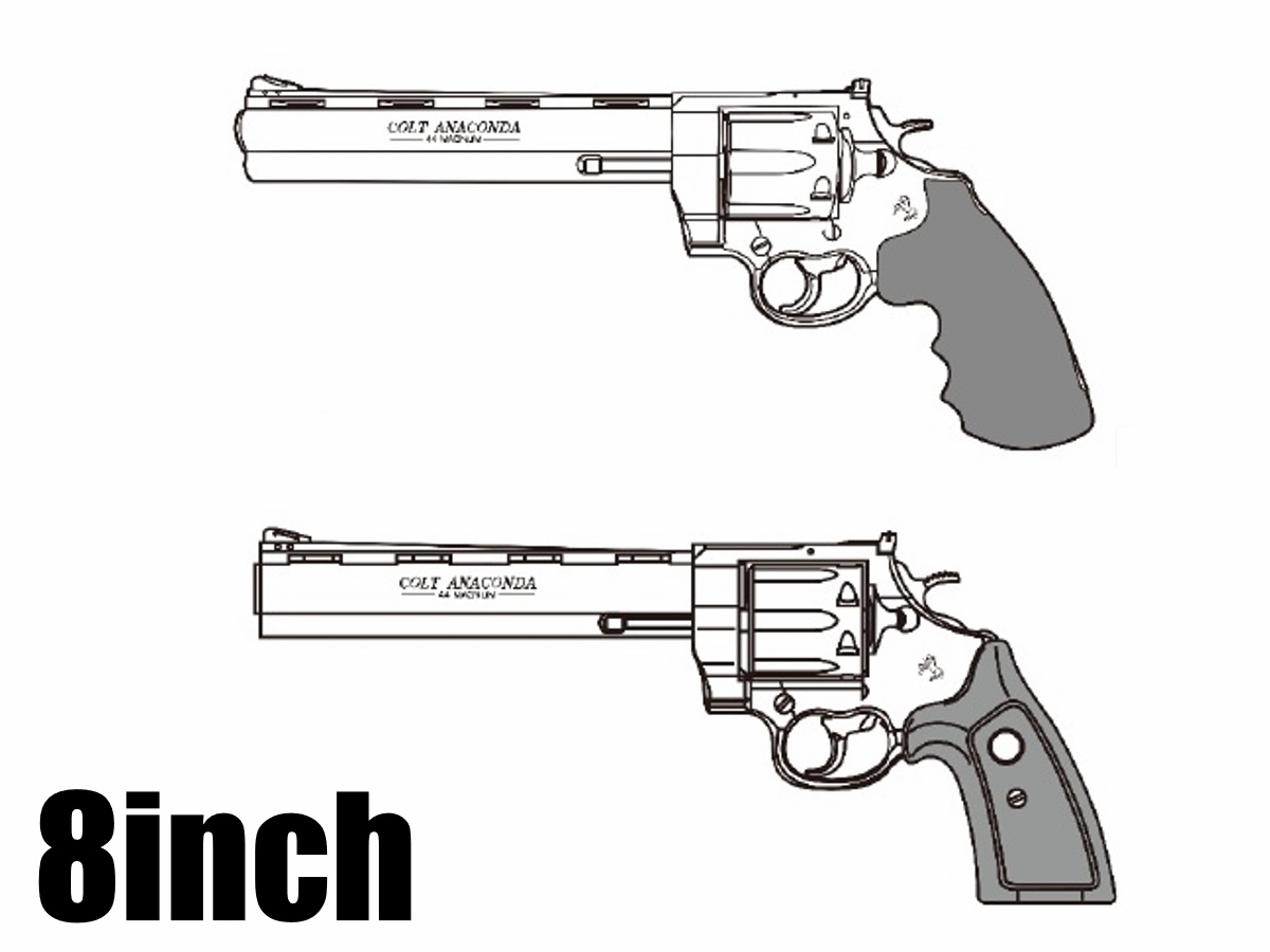 （新製品予約 2月頃 10/26締切）マルシン:6mmBBガスリボルバー COLT ANACONDA 8インチ 新型パッキンXカート式