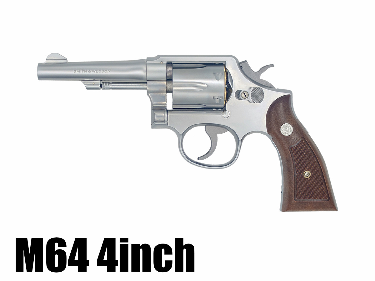 （新製品予約 11月頃中旬頃 11/1締切）タナカワークス : モデルガン本体 S&W M64 4インチ  スクエアバット ステンレスフィニッシュ Ver3